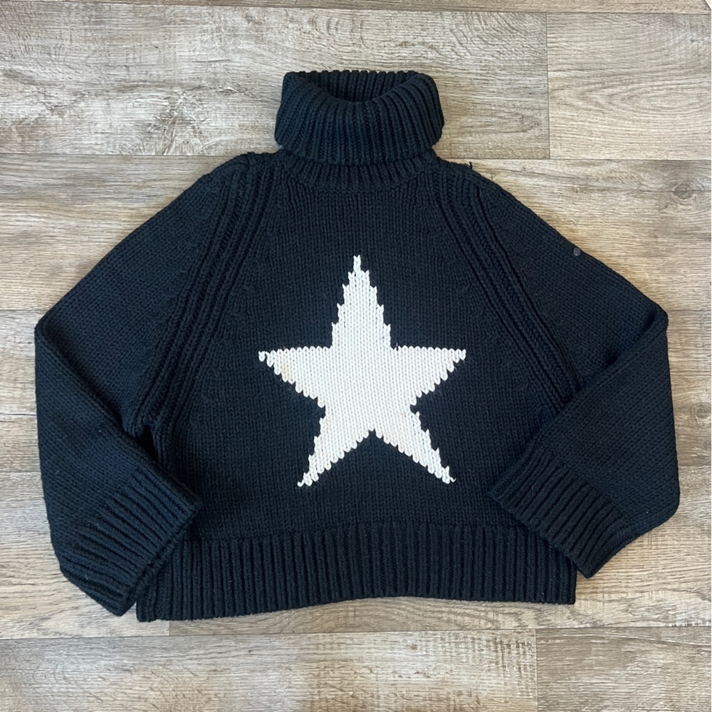 Goldbergh Beauty Knit Star Sweater in Black with White Star Wool Blend - Picture 8 of 10